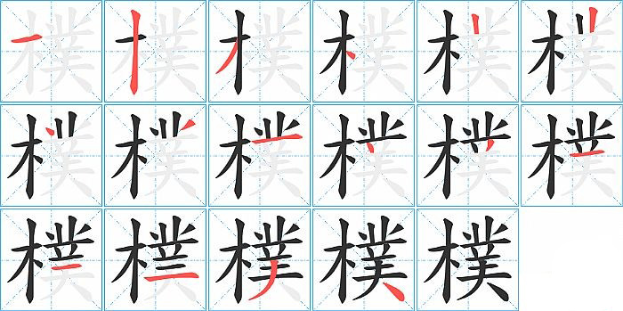 樸的笔顺分步演示图