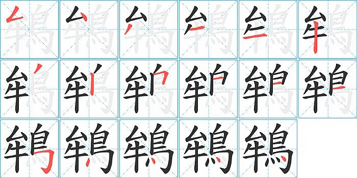 鴾的笔顺分步演示图