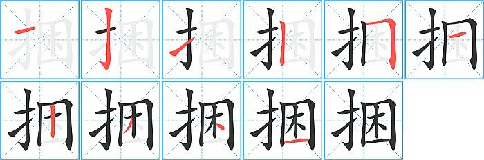 捆的笔顺分步演示图