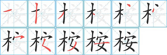 桉的笔顺分步演示图