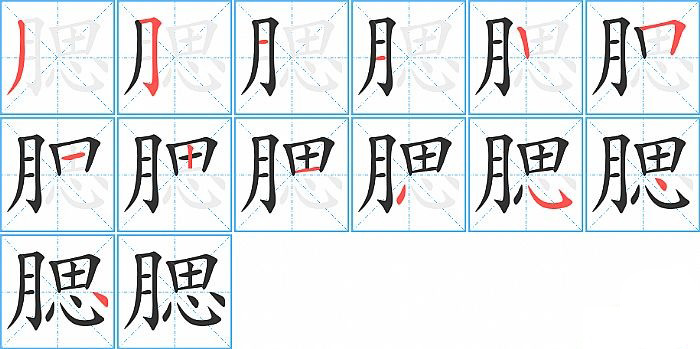腮的笔顺分步演示图