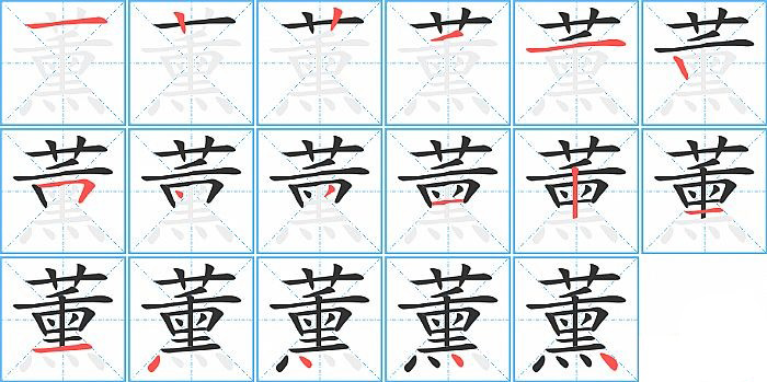 薰的笔顺分步演示图