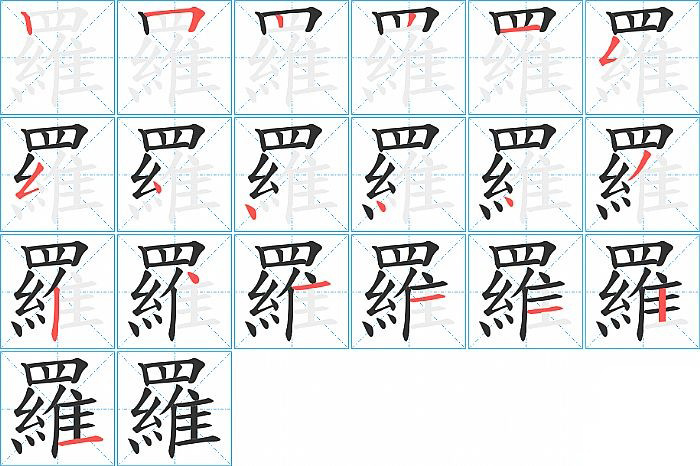 羅的笔顺分步演示图