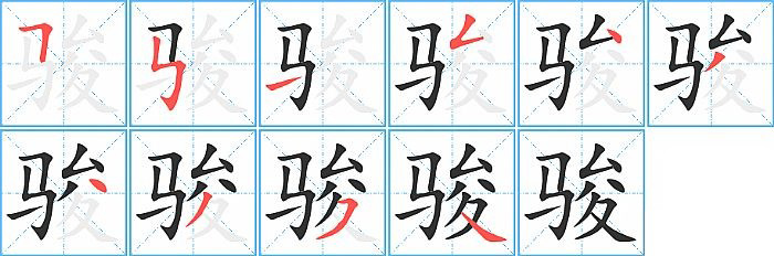 骏的笔顺分步演示图
