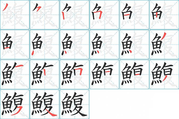 鰒的笔顺分步演示图